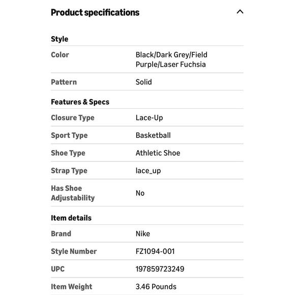 Nike Lebron XXII Crown Jewel Basketball Shoes Black gray Purple Men’s 11.5 NWB main image 6